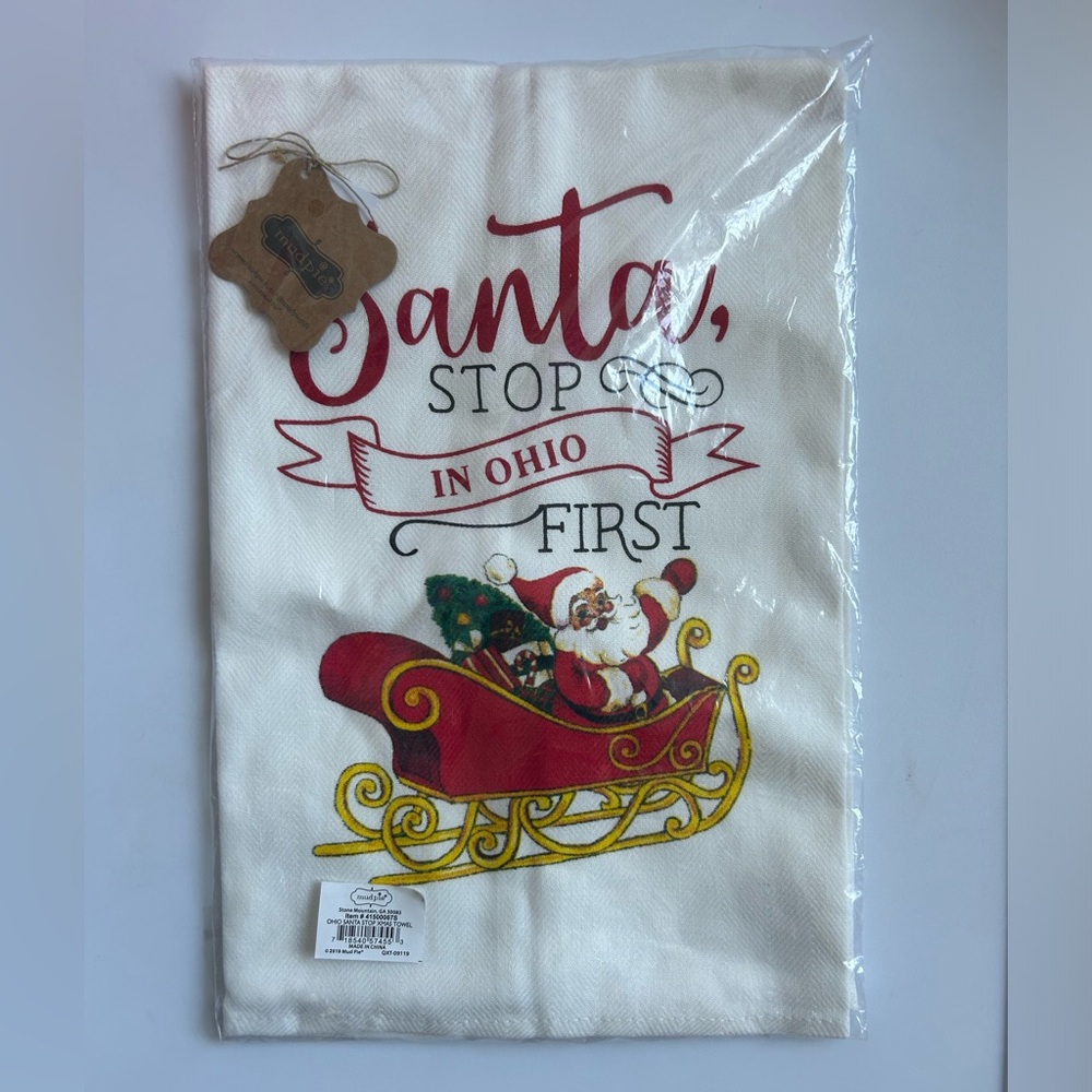 NWT Mud Pie Ohio Kitchen Towel